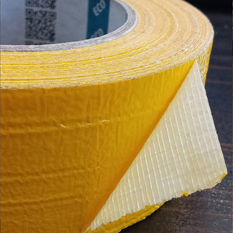 کاربرد چسب برزنتی تارپود نخی اکو زرد eco pemafix 290 tape 44mm x 50m-چسب سنتر