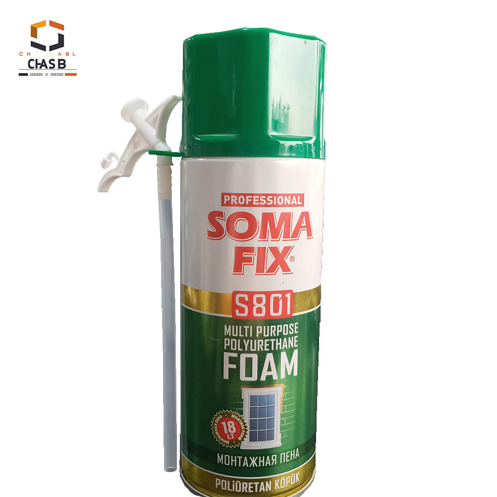 خرید اسپر فوم سومافیکس 300 میلی لیتری SOMA FIX S801 Multi purpose polyure Foam 300ml-چسب سنتر