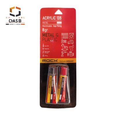خرید عمده چسب دوقلوی اکریلیک مات راک ویژه تعمیر فلزات و پلاستیک ACRYLIC METAL ROCK 8gr- چسب سنتر